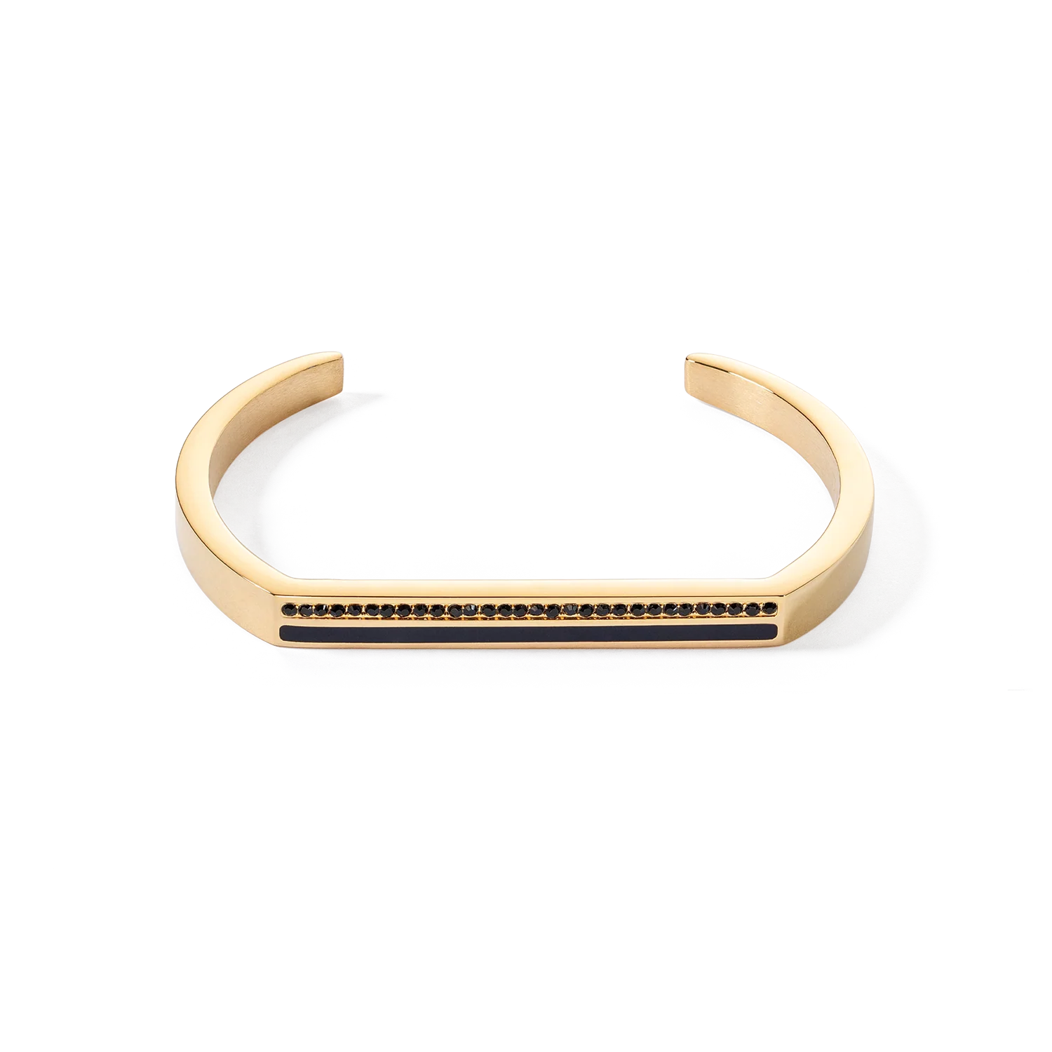 Bangle Cuff Square Stripes gold-black