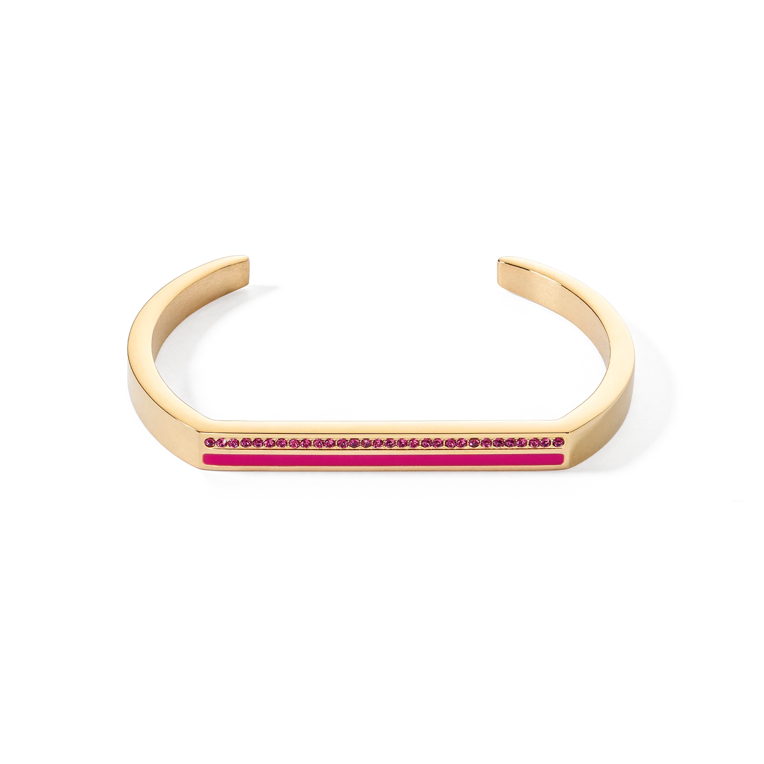 Bangle Cuff Square Stripes gold-pink