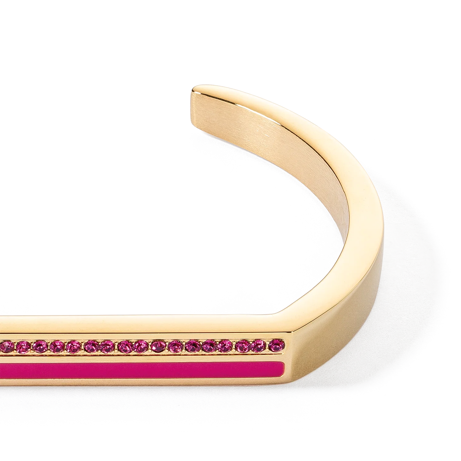 Bangle Cuff Square Stripes gold-pink - Image 2