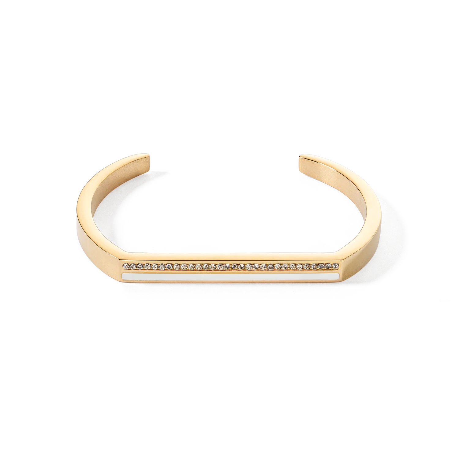Bangle Cuff Square Stripes gold-white
