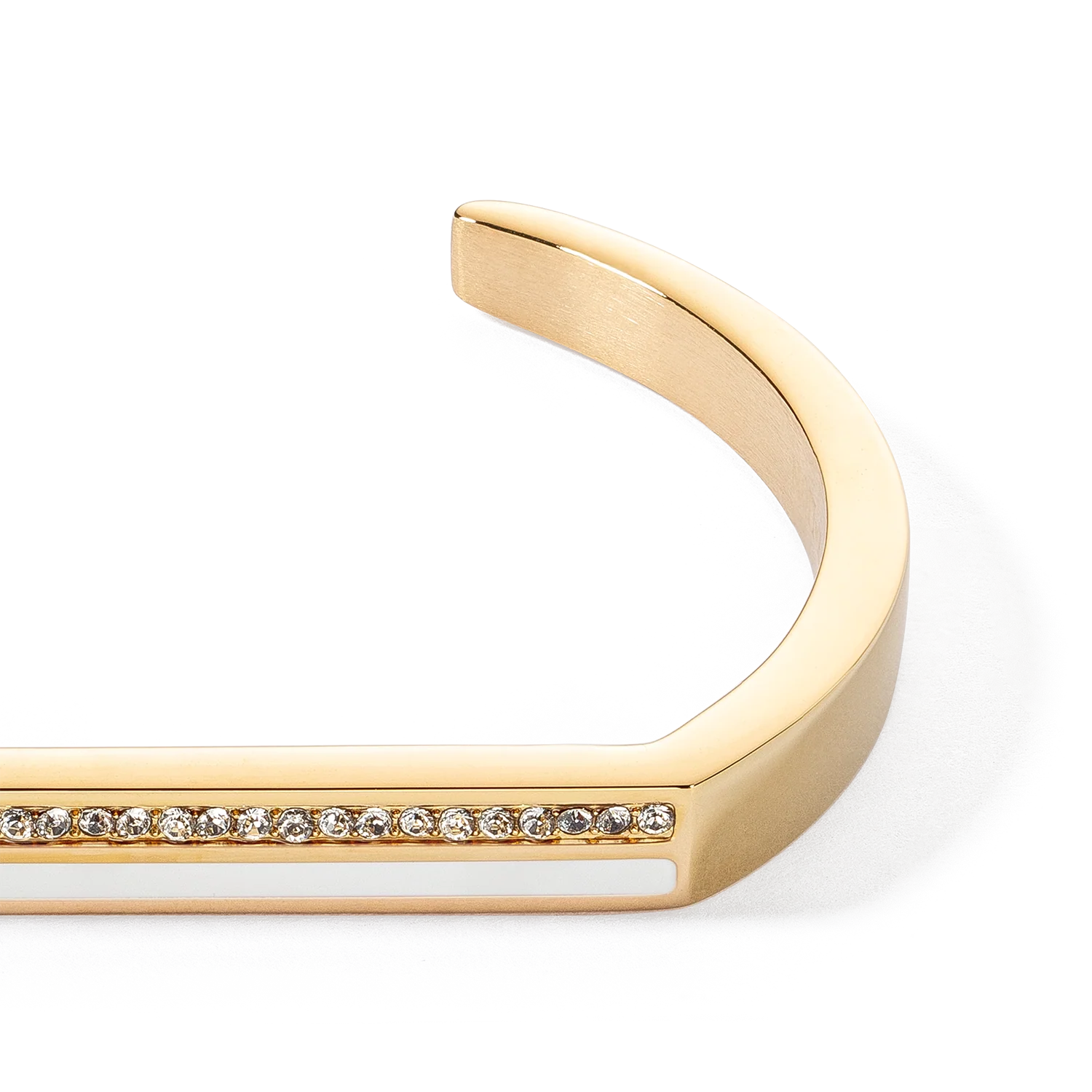 Bangle Cuff Square Stripes gold-white - Image 2