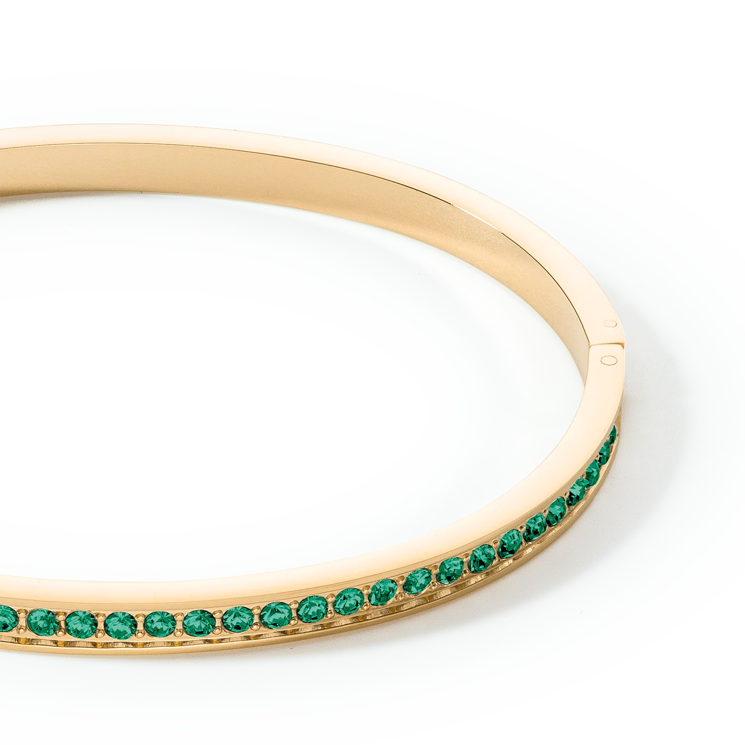 Bangle stainless steel & crystals gold dark green 17 - Image 2
