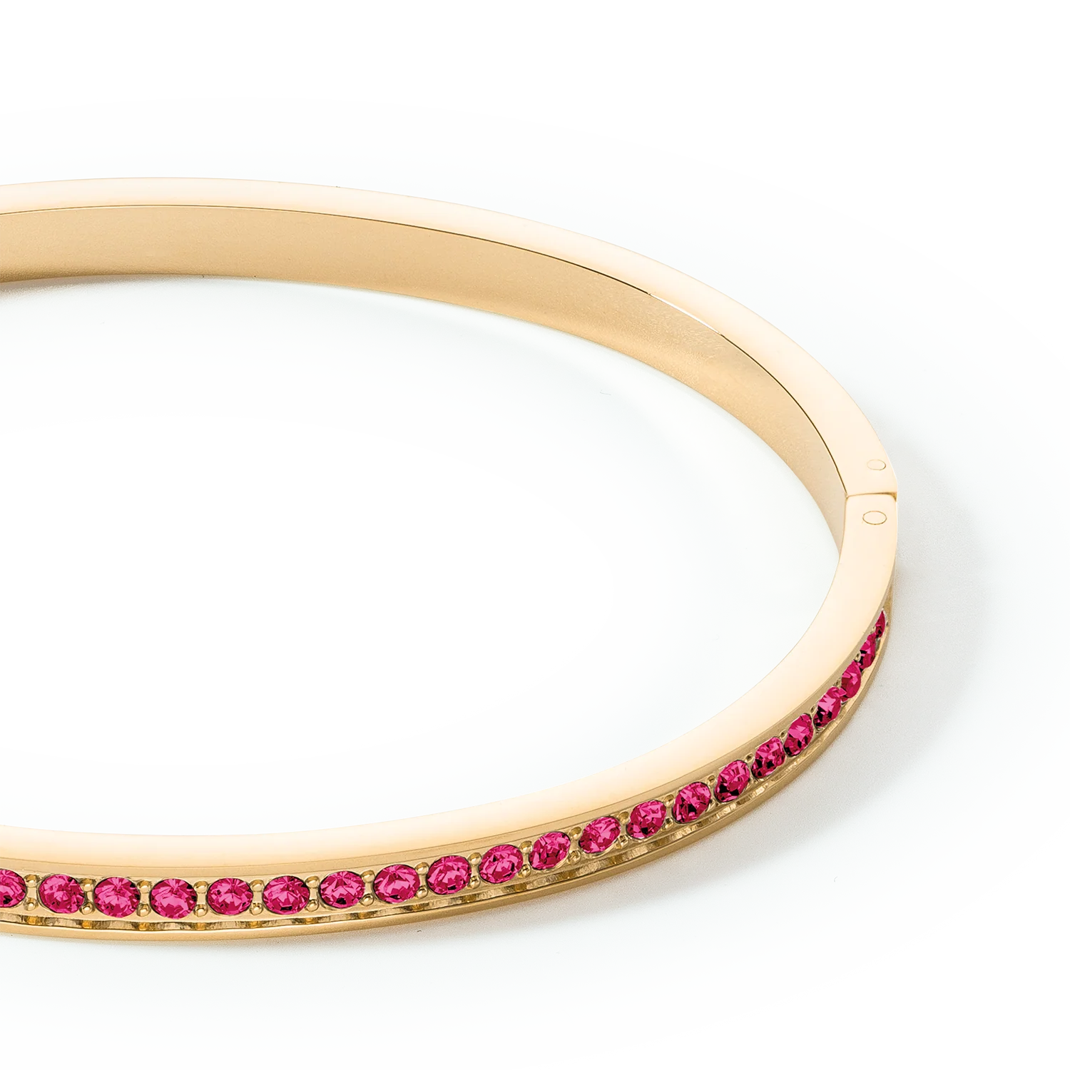Bangle stainless steel & crystals gold pink 17 - Image 2