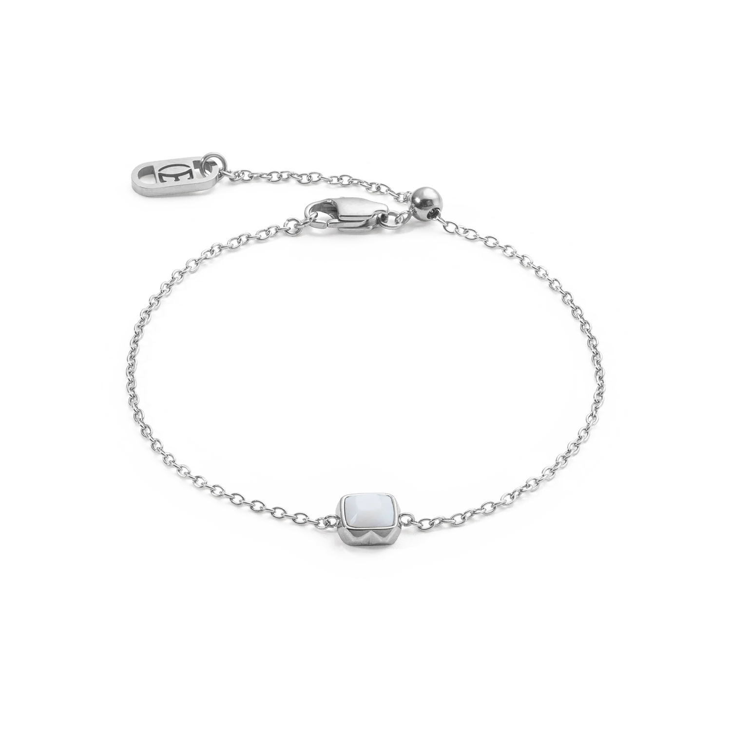 Birthstone April Bracelet White Quartz Silver