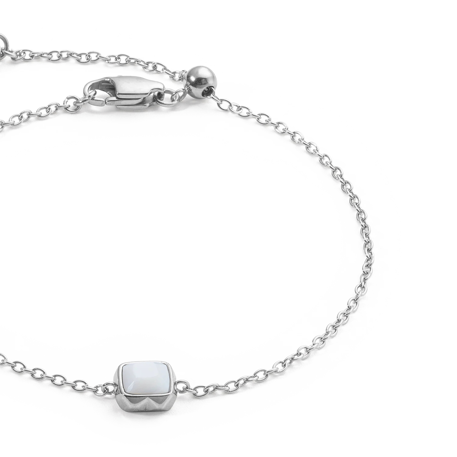 Birthstone April Bracelet White Quartz Silver - Image 2