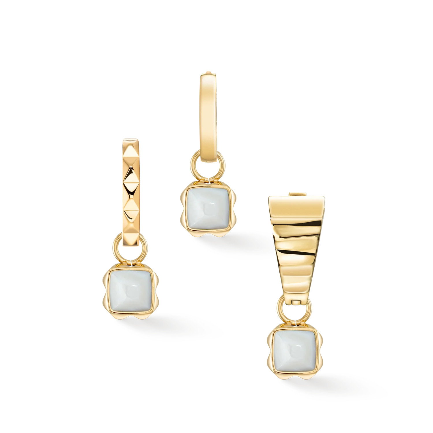 Birthstone April Charm White Quartz Gold - Image 3