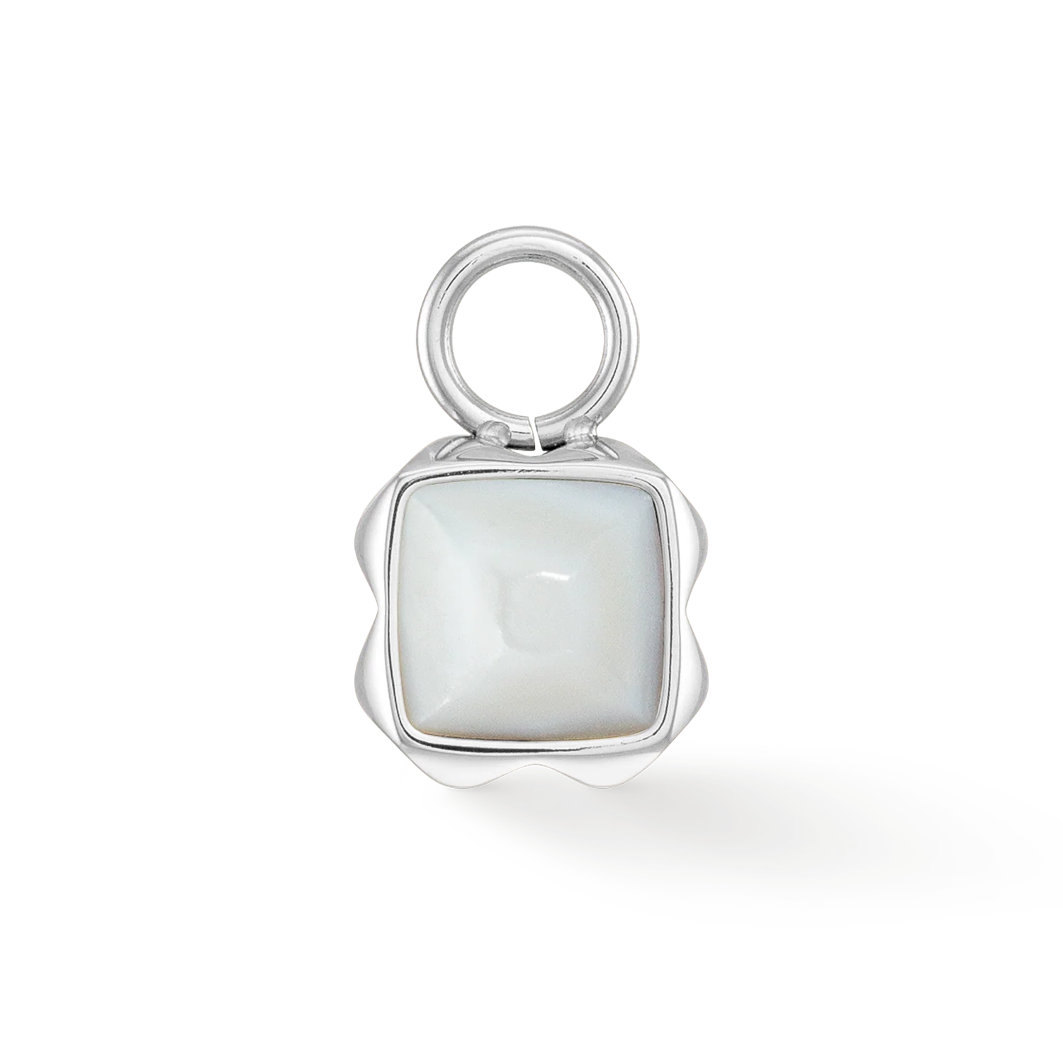 Birthstone April Charm White Quartz Silver - Image 2