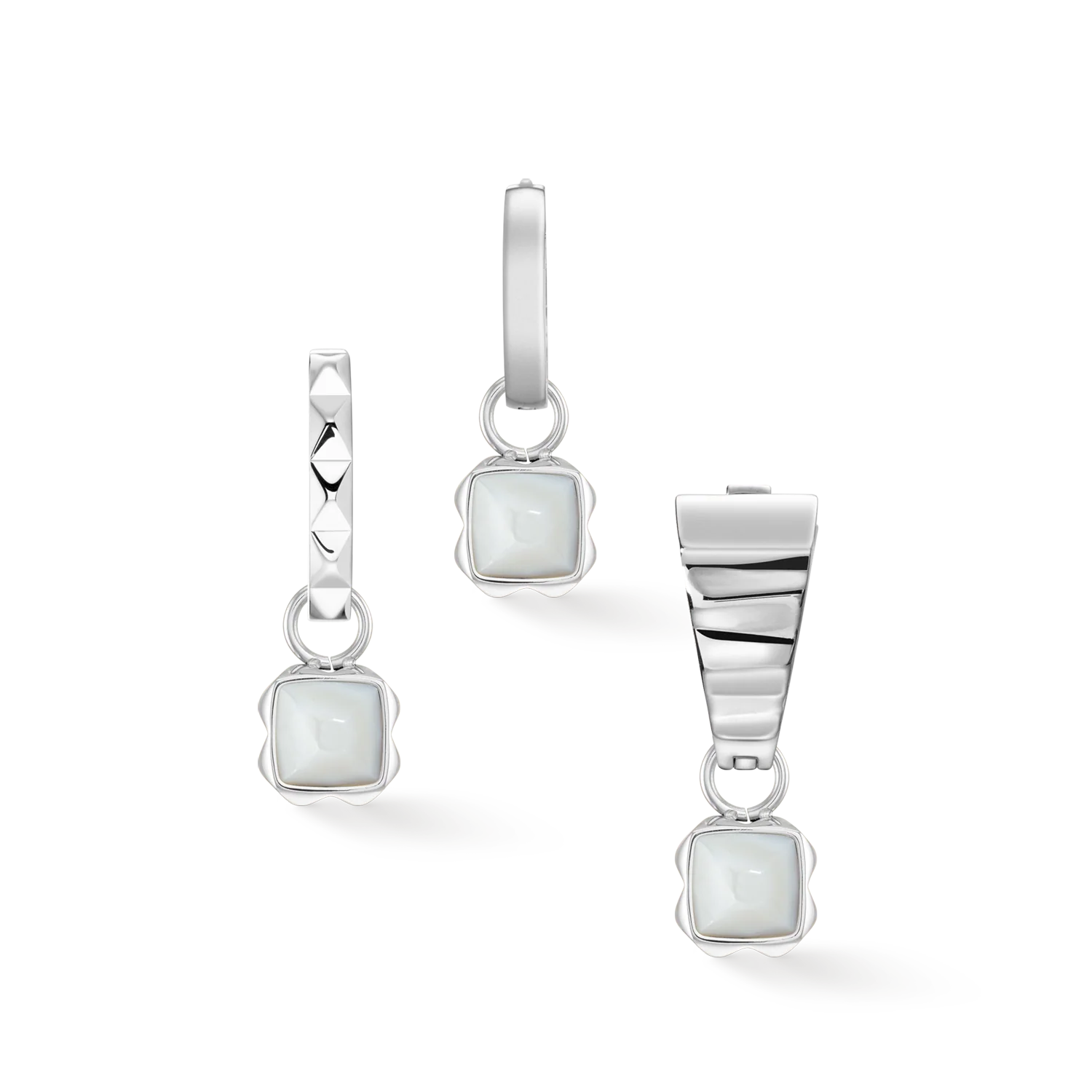 Birthstone April Charm White Quartz Silver - Image 3