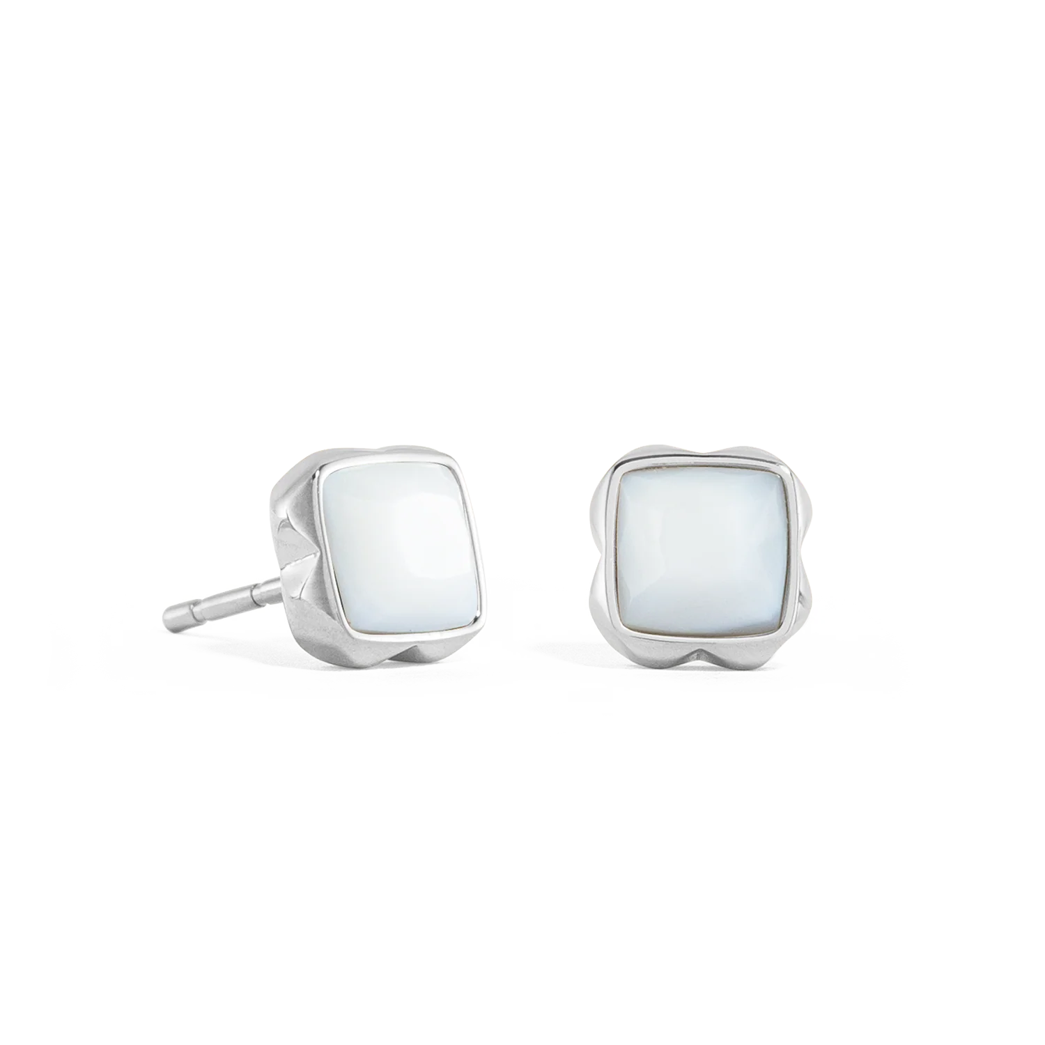 Birthstone April Earrings White Quartz Silver