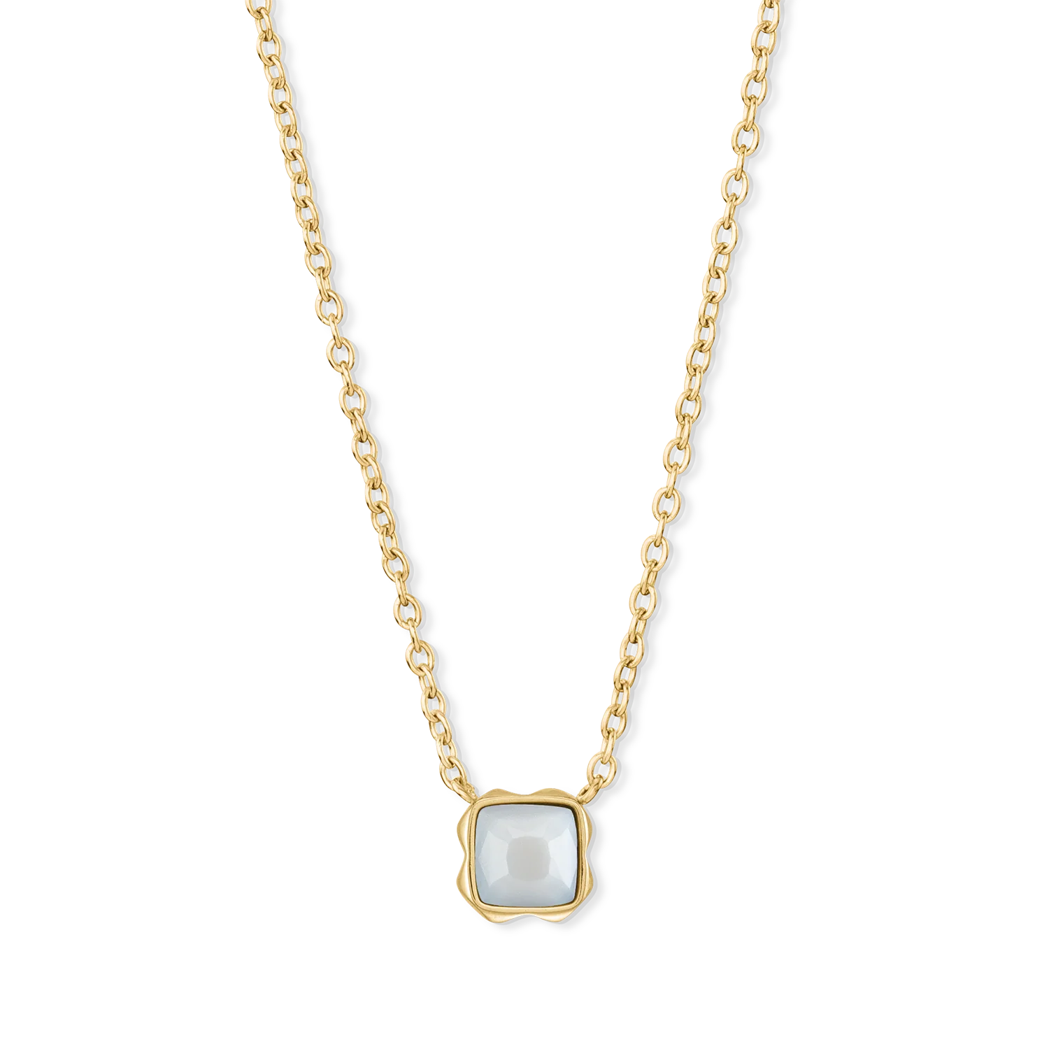 Birthstone April Necklace White Quartz Gold - Image 2