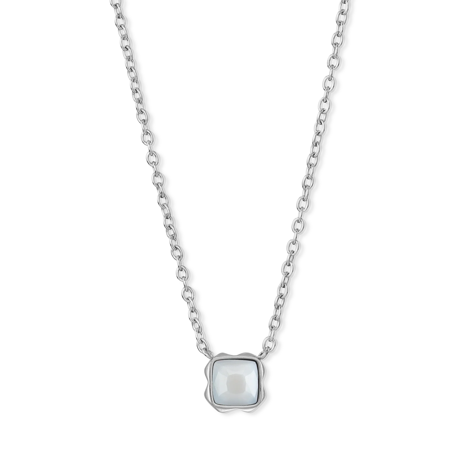 Birthstone April Necklace White Quartz Silver - Image 2