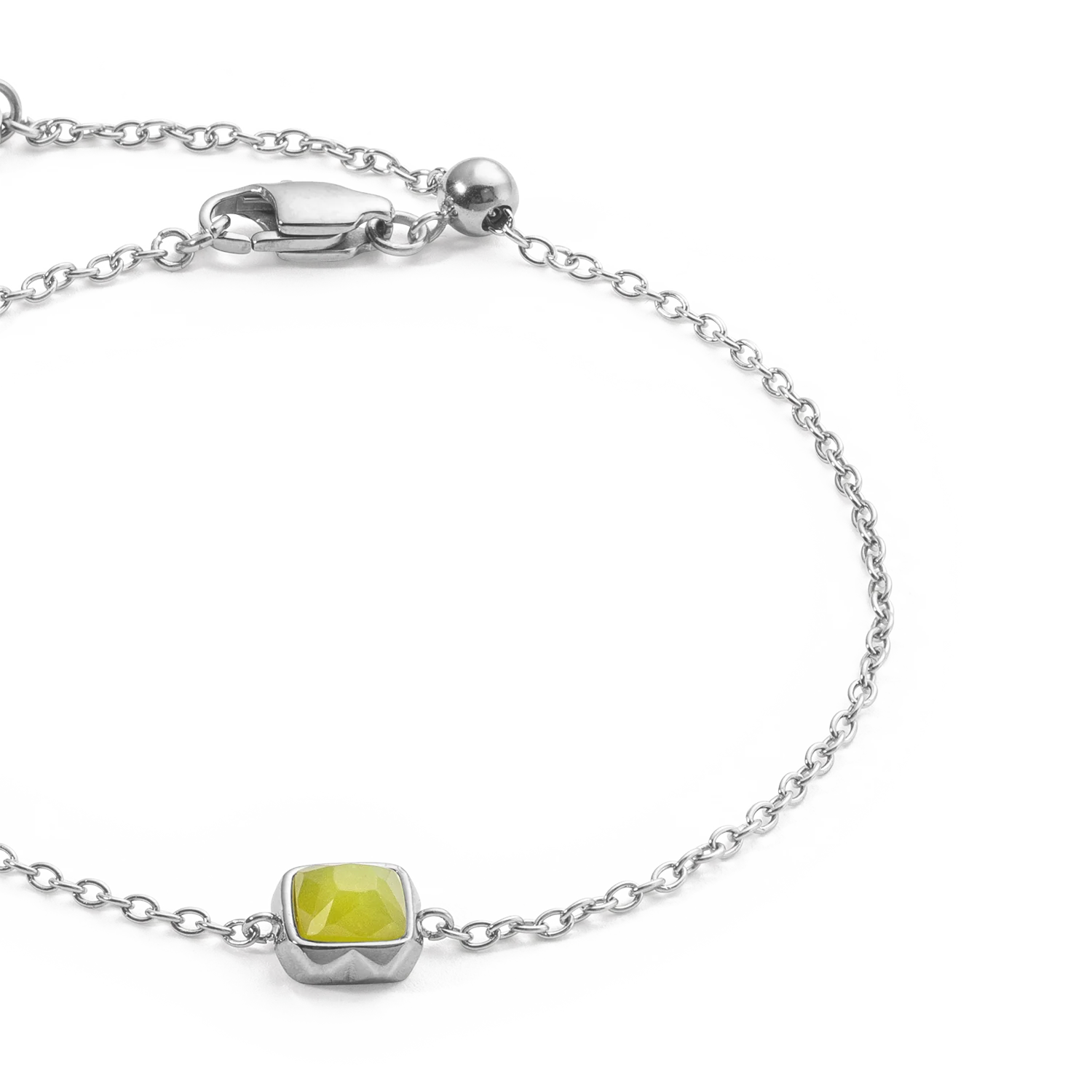 Birthstone August Bracelet Green Jade Silver - Image 2