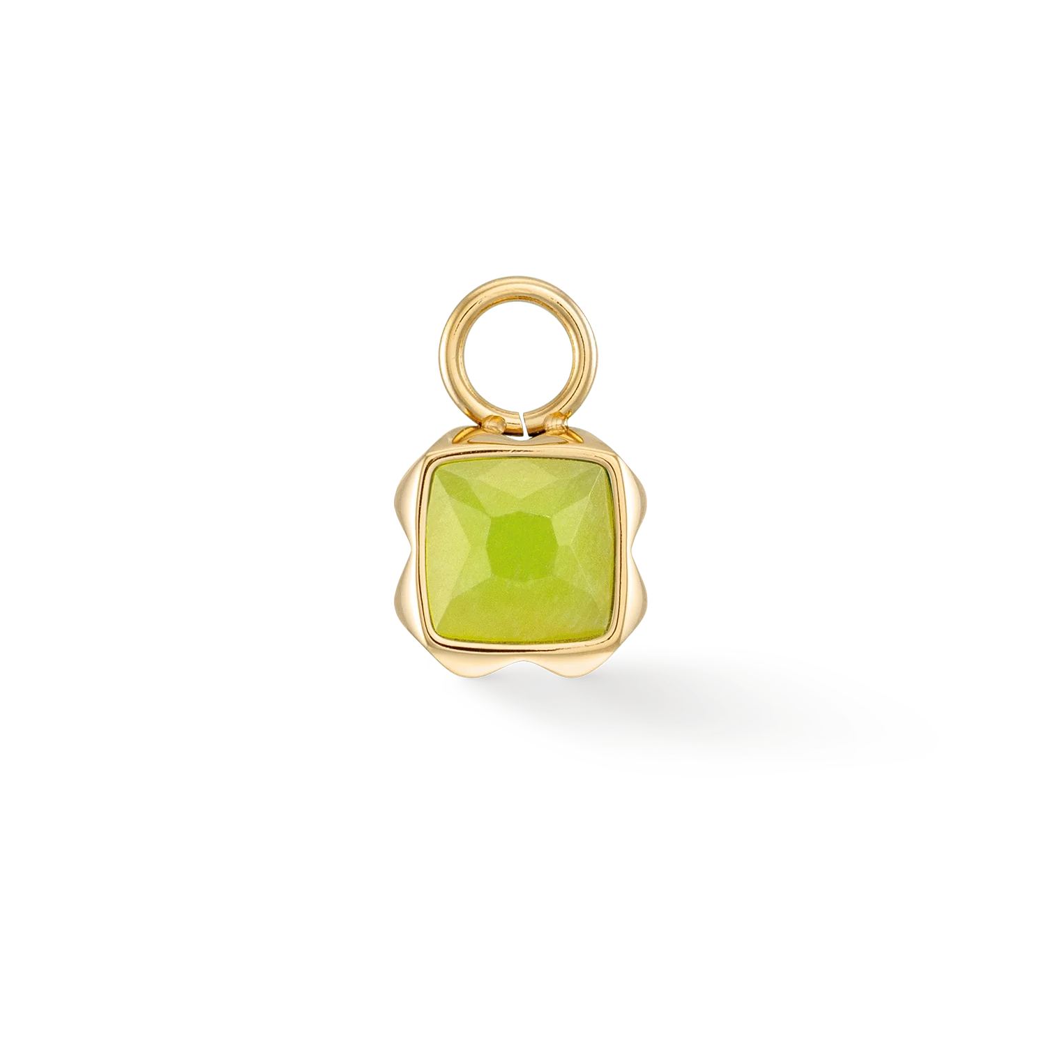 Birthstone August Charm Green Jade Gold