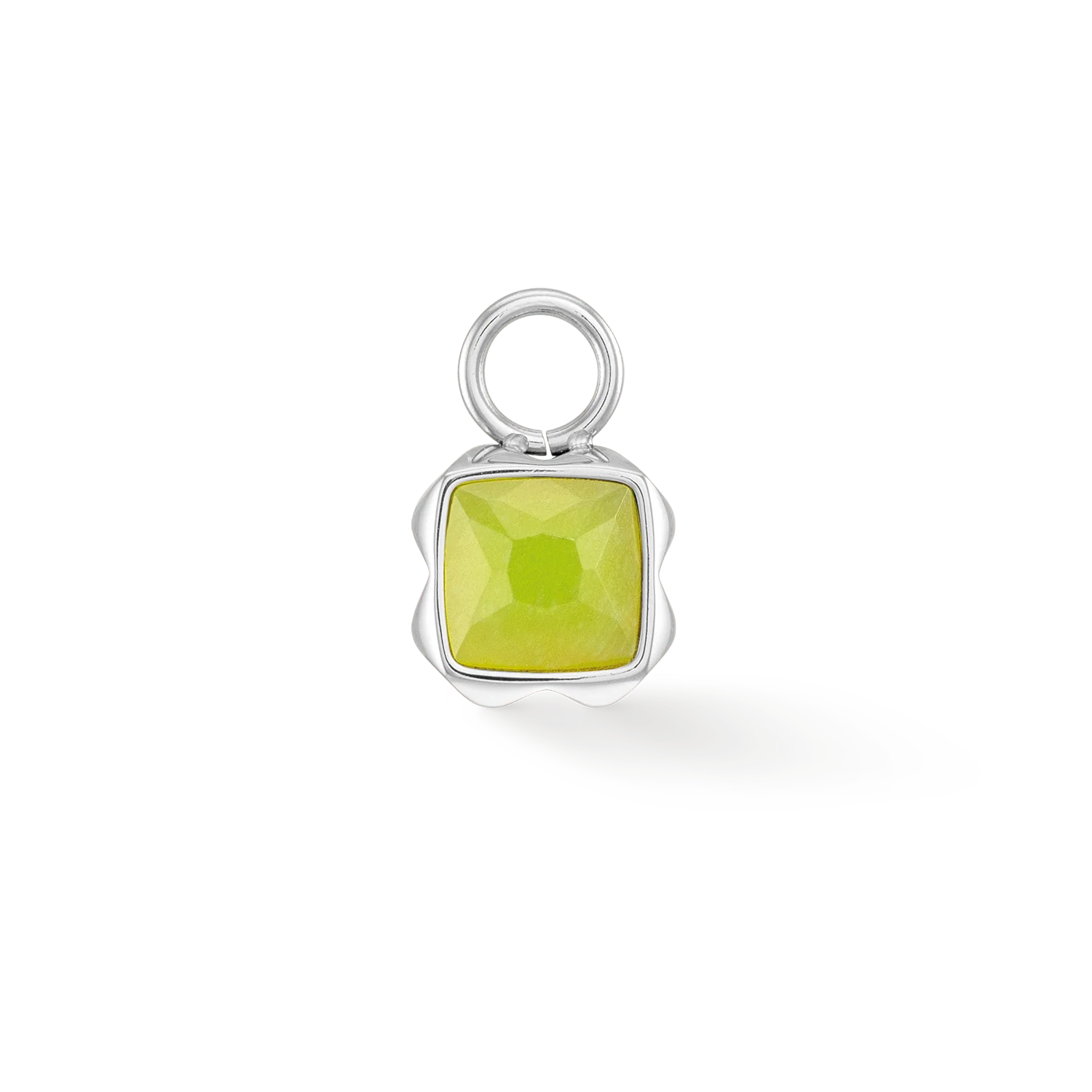 Birthstone August Charm Green Jade Silver