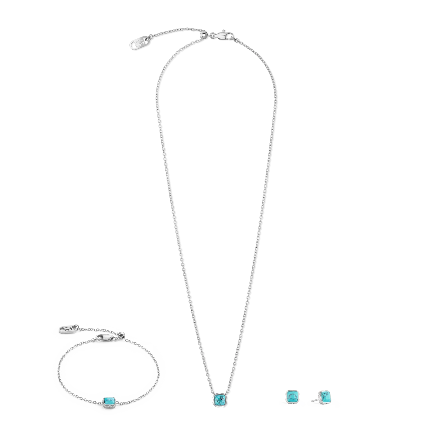 Birthstone December Earrings Turquoise Silver - Image 3