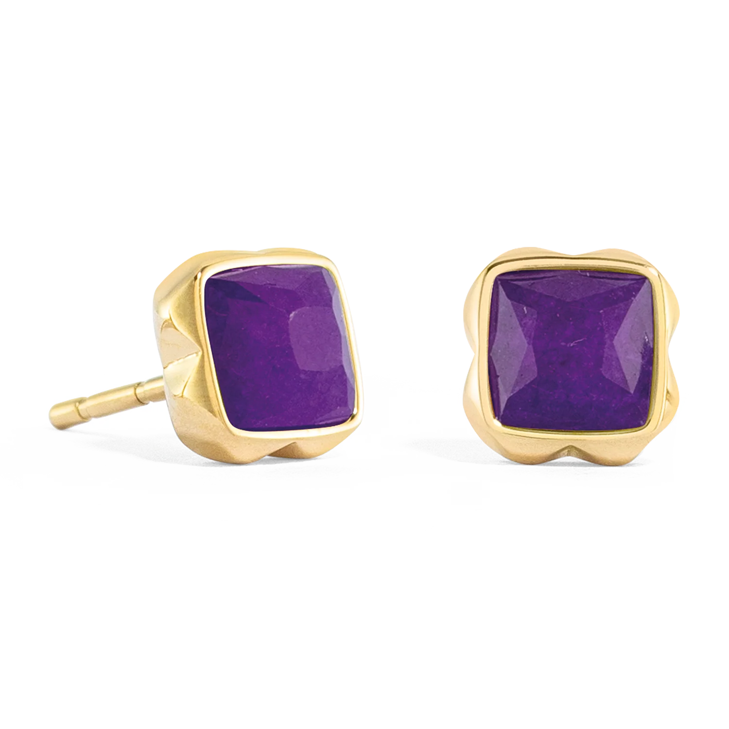 Birthstone February Earrings Sugilite Gold - Image 2