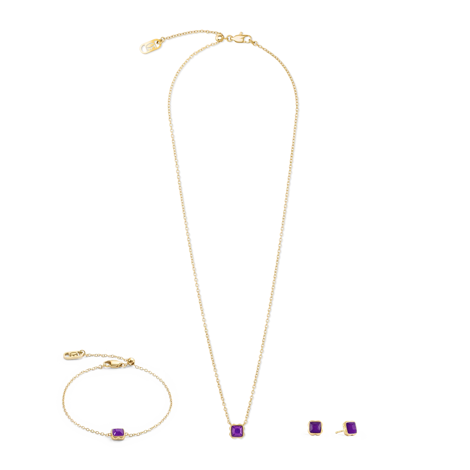 Birthstone February Earrings Sugilite Gold - Image 3