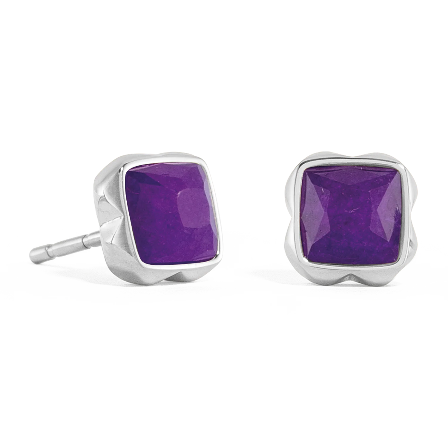 Birthstone February Earrings Sugilite Silver - Image 2