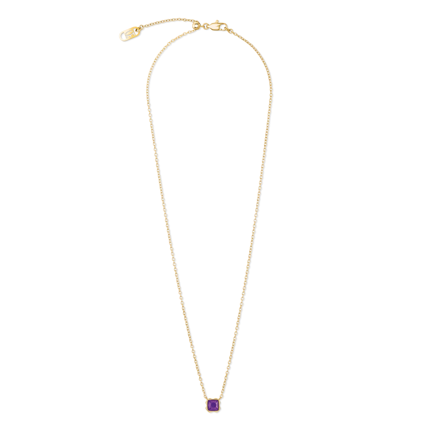 Birthstone February Necklace Sugilite Gold