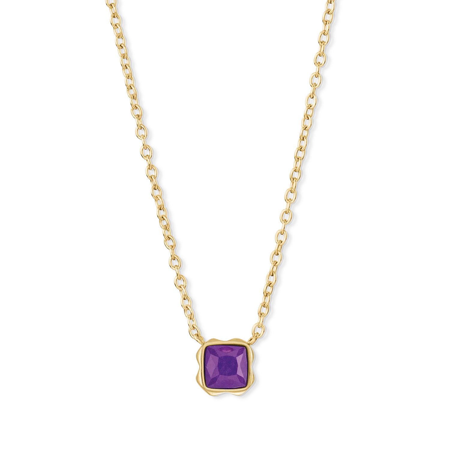 Birthstone February Necklace Sugilite Gold - Image 2