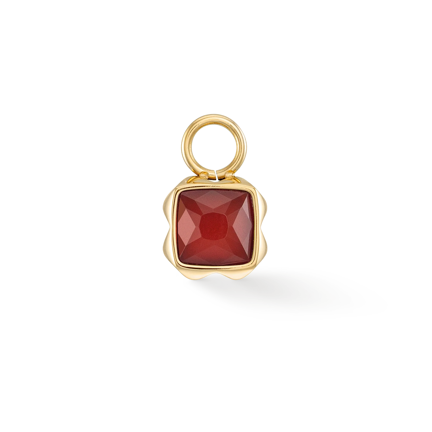 Birthstone January Charm Red Agate Gold