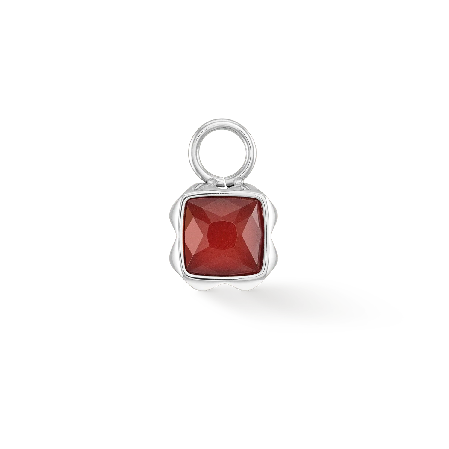 Birthstone January Charm Red Agate Silver