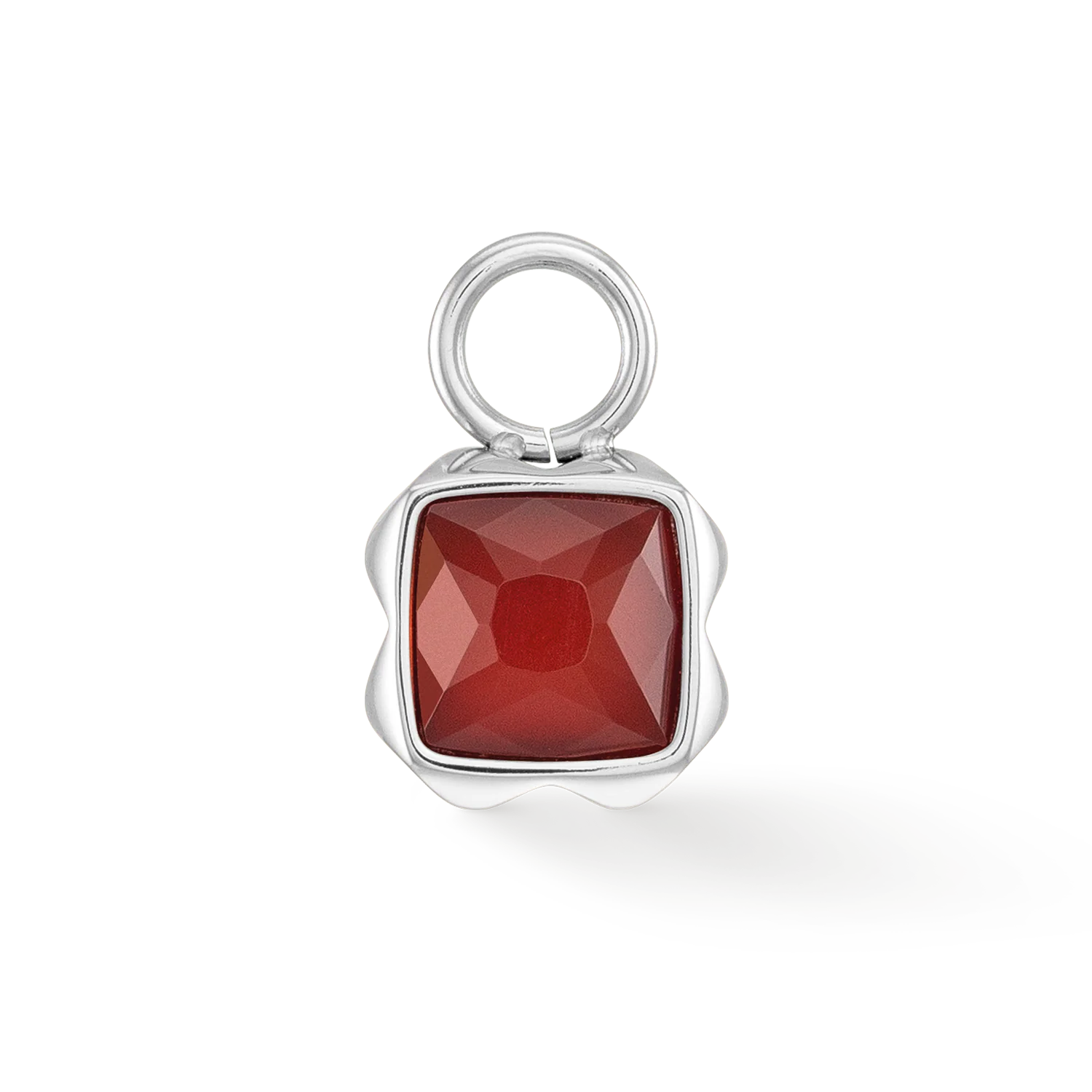 Birthstone January Charm Red Agate Silver - Image 2