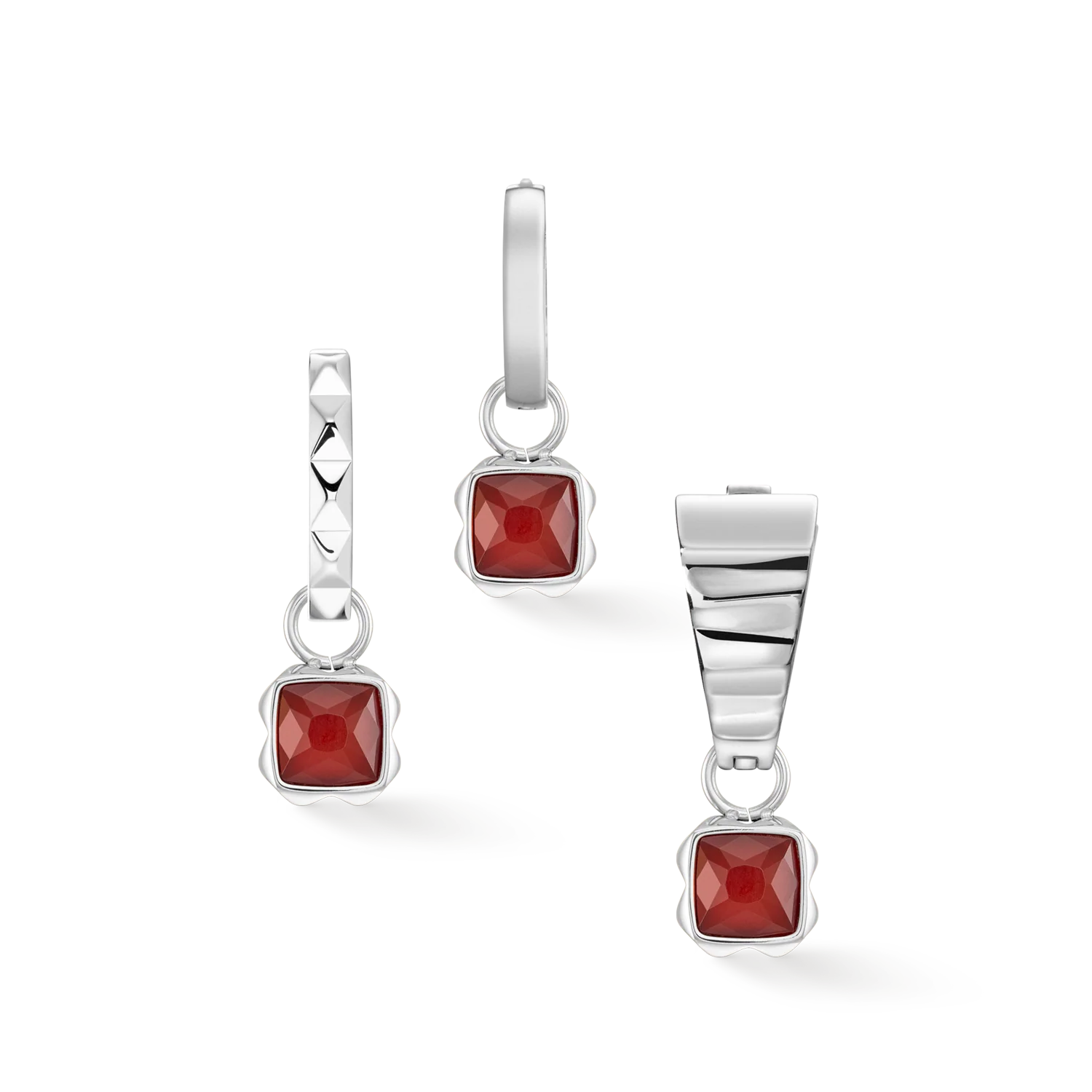 Birthstone January Charm Red Agate Silver - Image 3