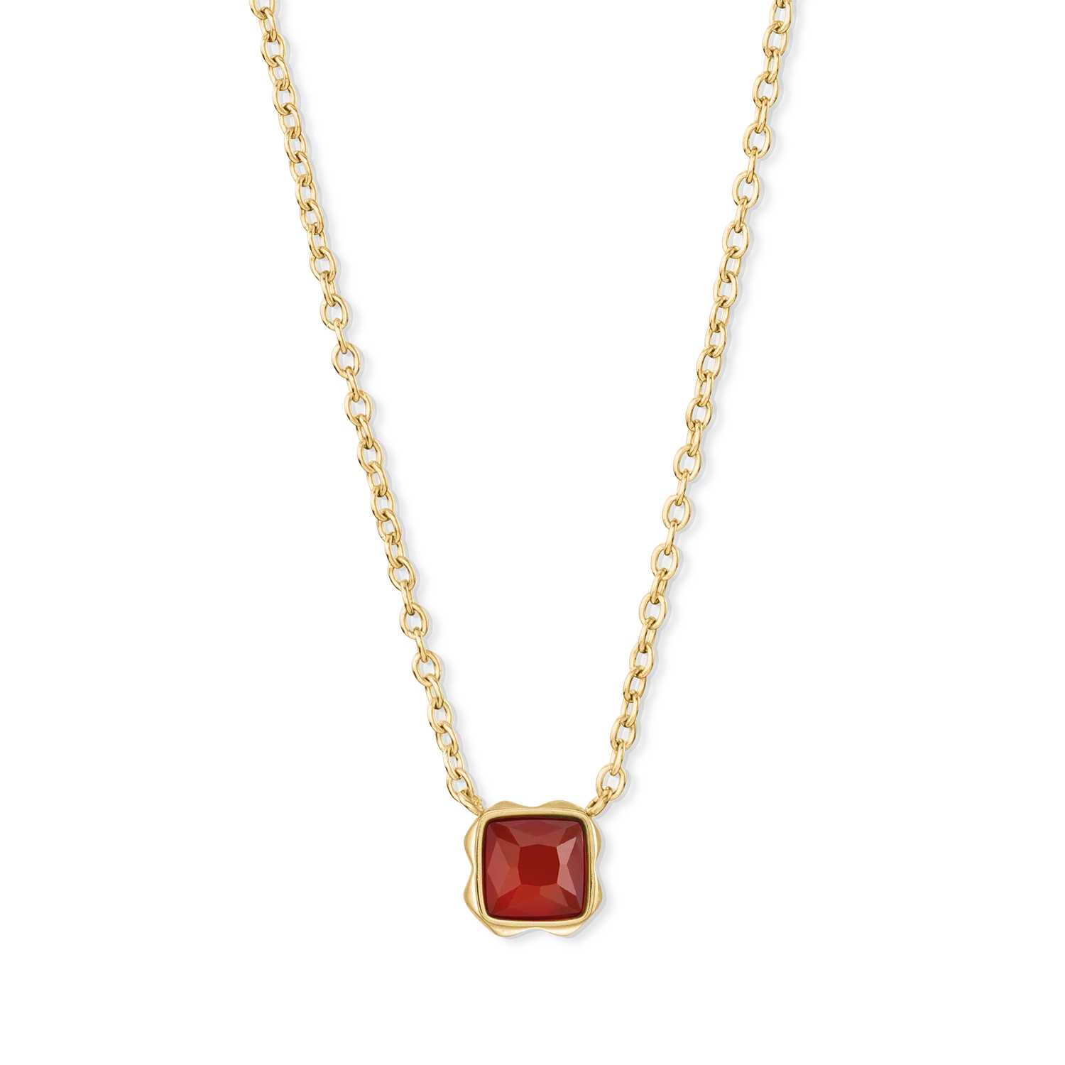 Birthstone January Necklace Red Agate Gold - Image 2