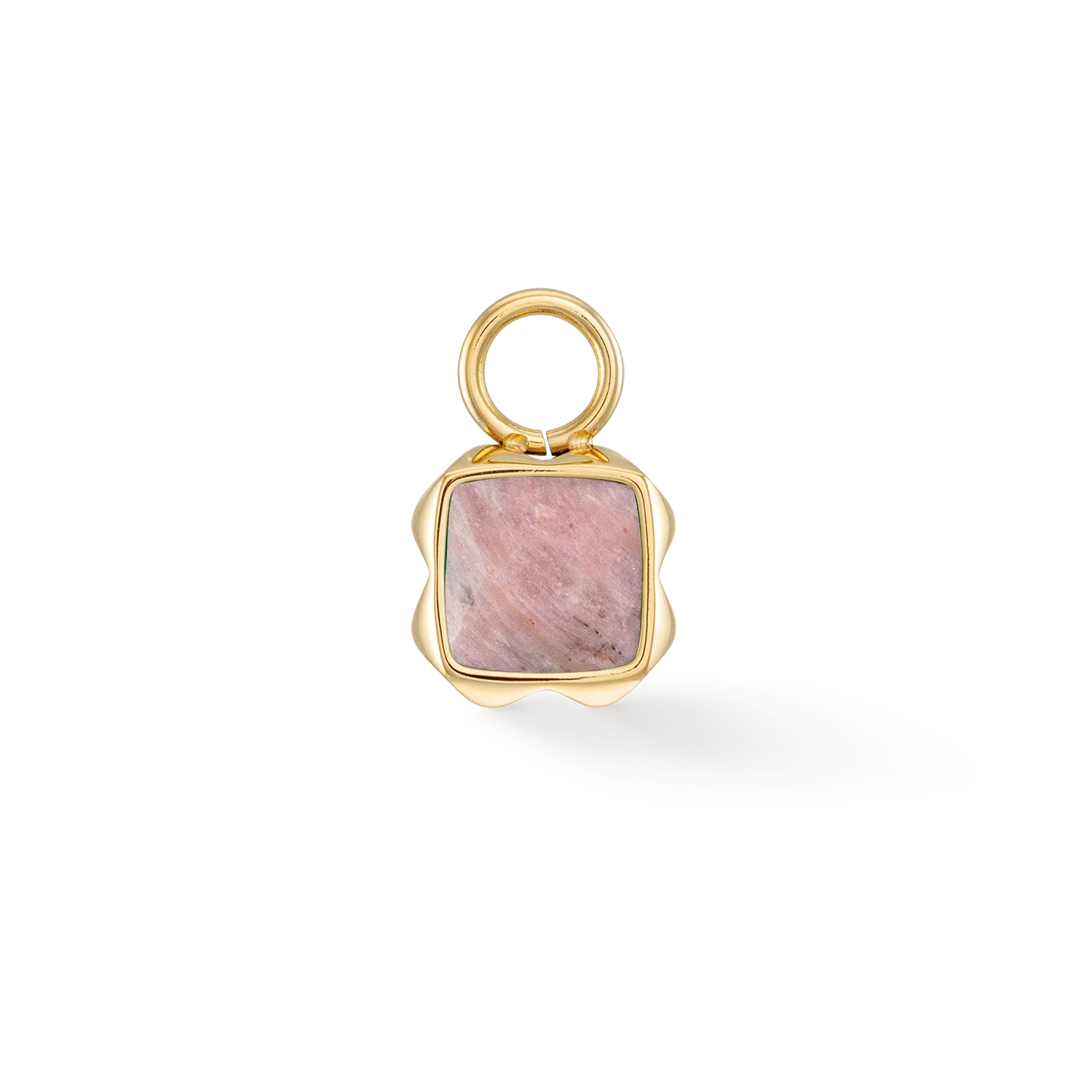 Birthstone July Charm Rhodochrosite Gold