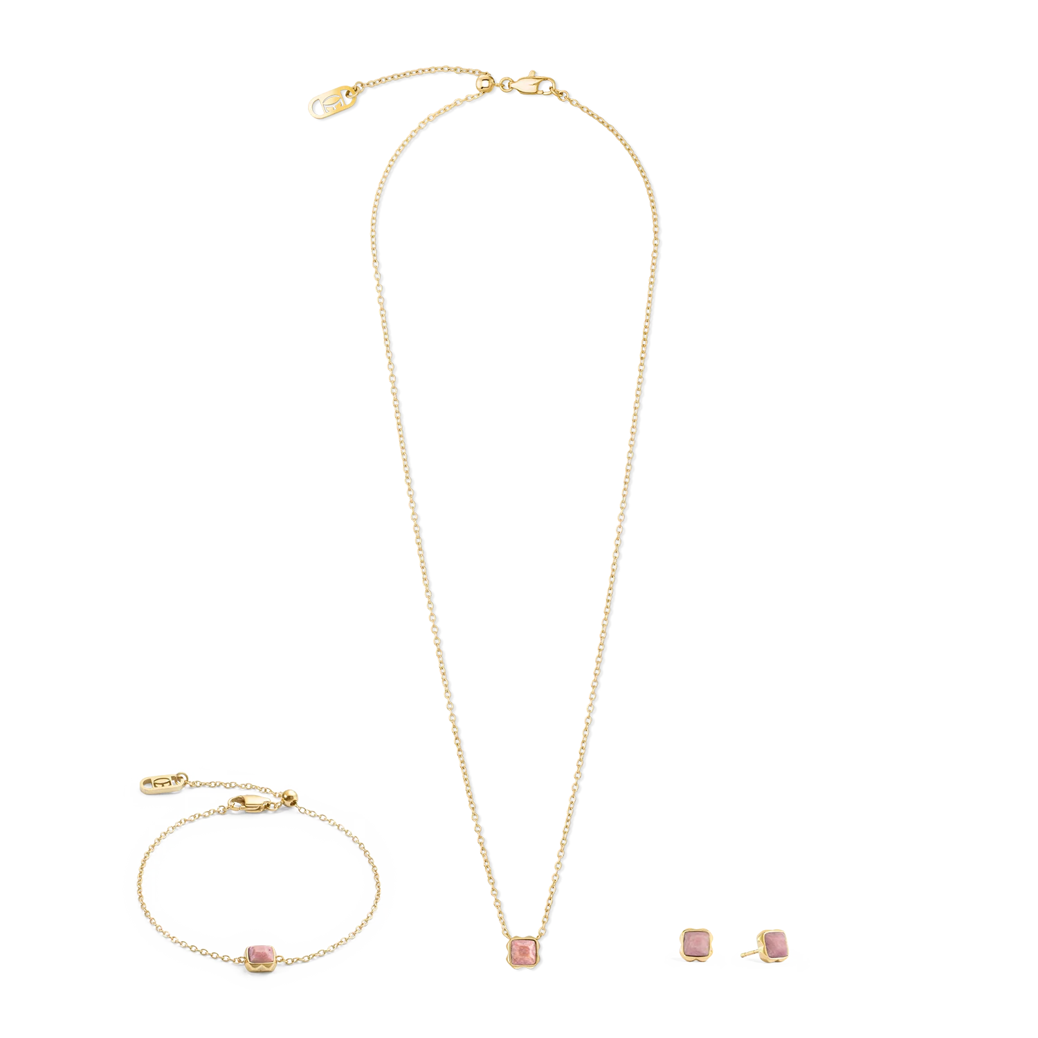 Birthstone July Earrings Rhodochrosite Gold - Image 3