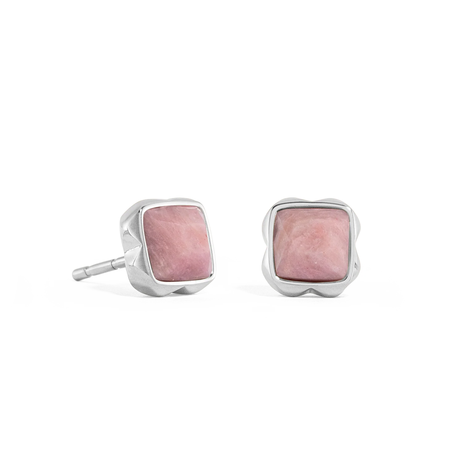 Birthstone July Earrings Rhodochrosite Silver