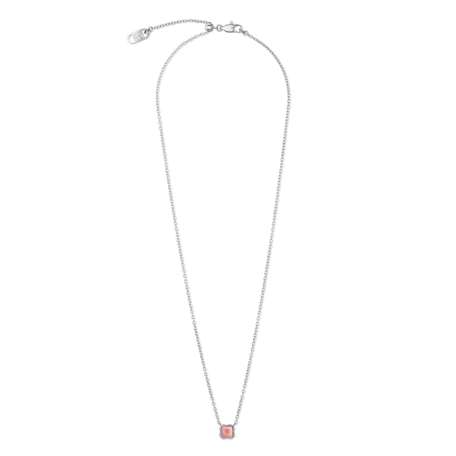 Birthstone July Necklace Rhodochrosite Silver