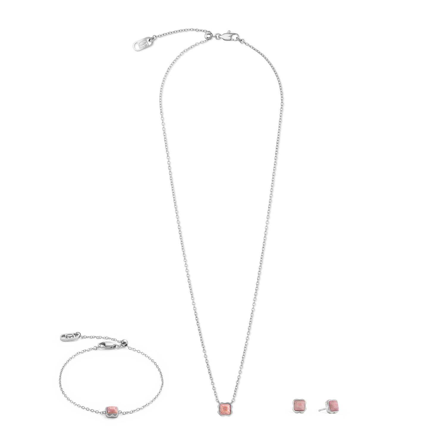Birthstone July Necklace Rhodochrosite Silver - Image 3