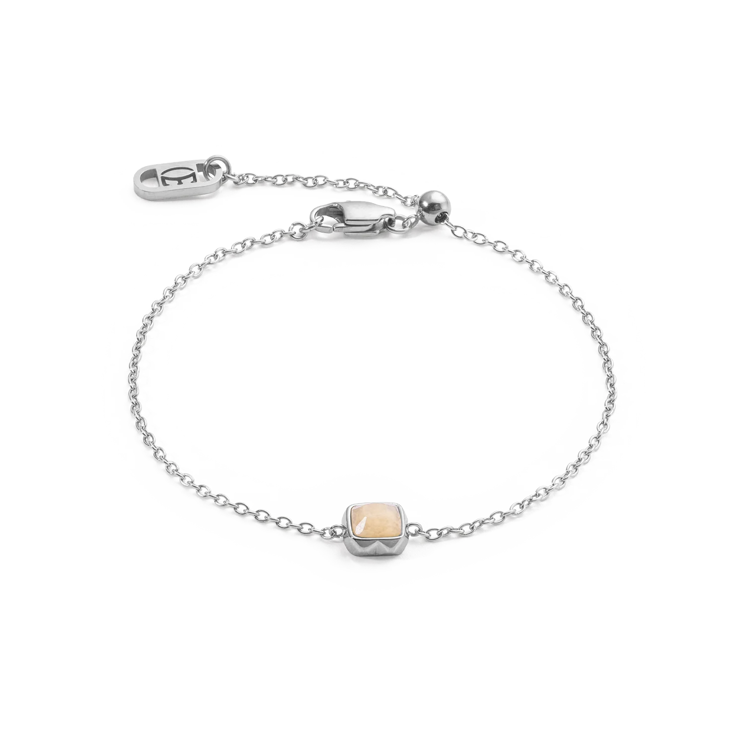 Birthstone June Bracelet Cream Jade Silver