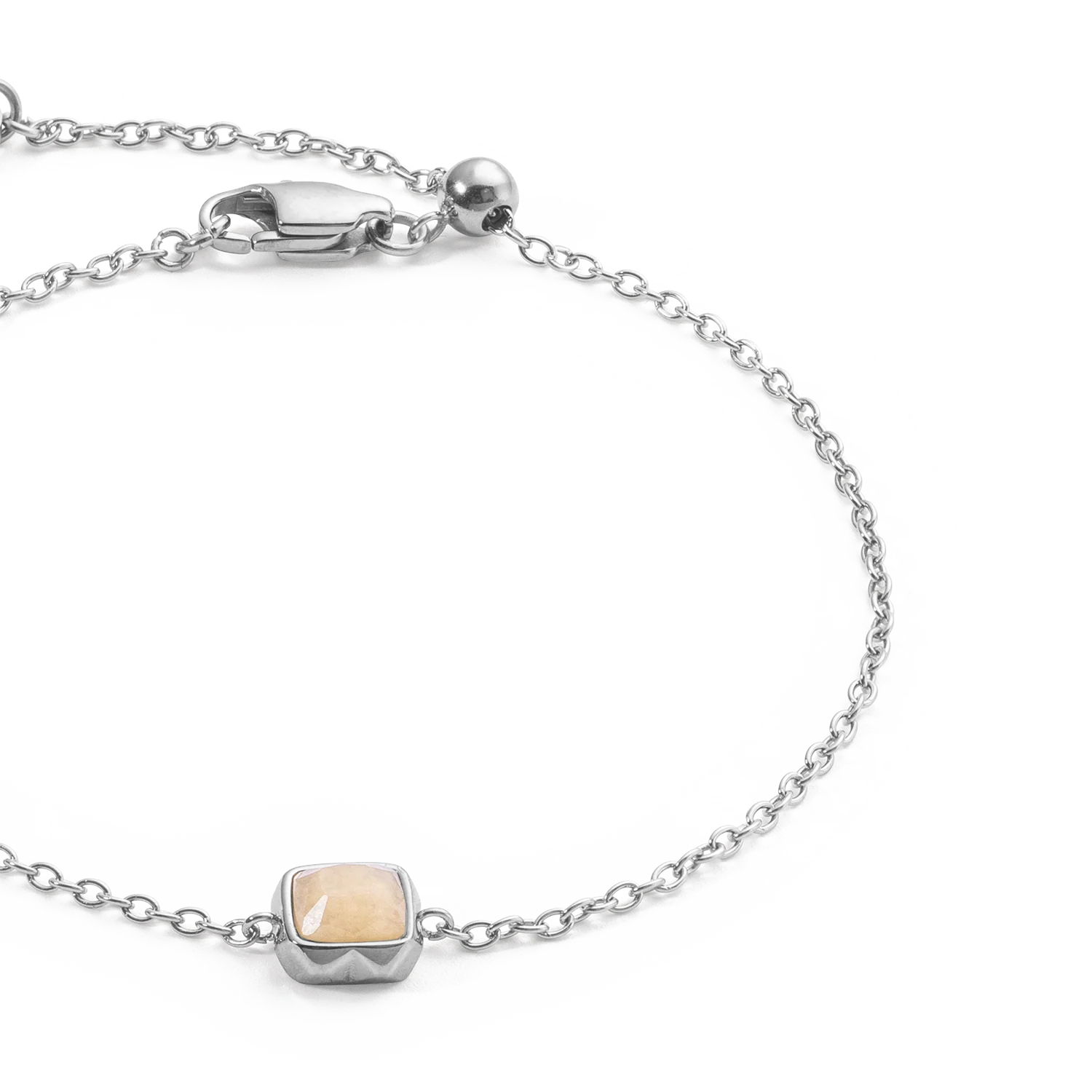 Birthstone June Bracelet Cream Jade Silver - Image 2