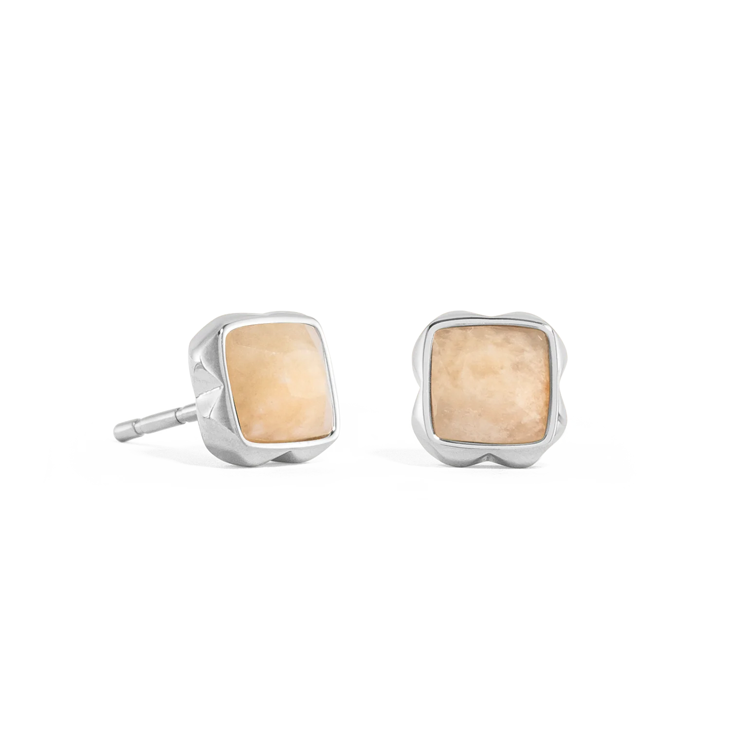 Birthstone June Earrings Cream Jade Silver