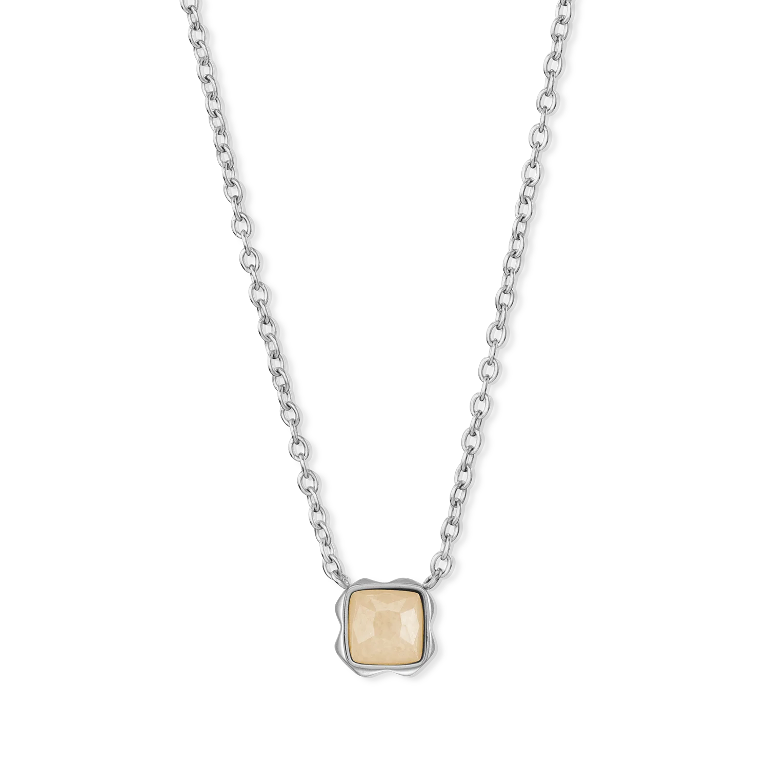 Birthstone June Necklace Cream Jade Silver - Image 2
