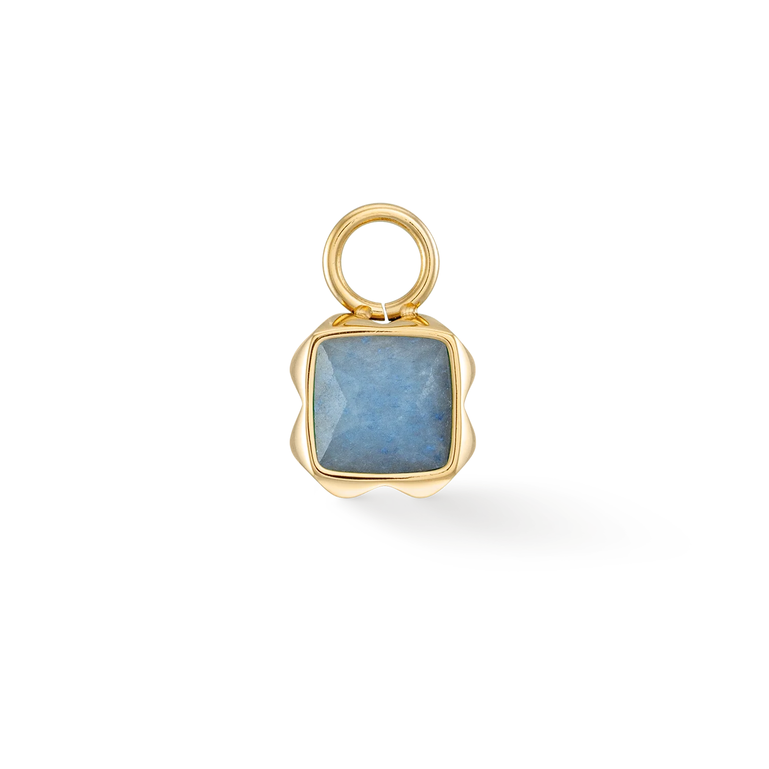 Birthstone March Charm Blue Aventurine Gold