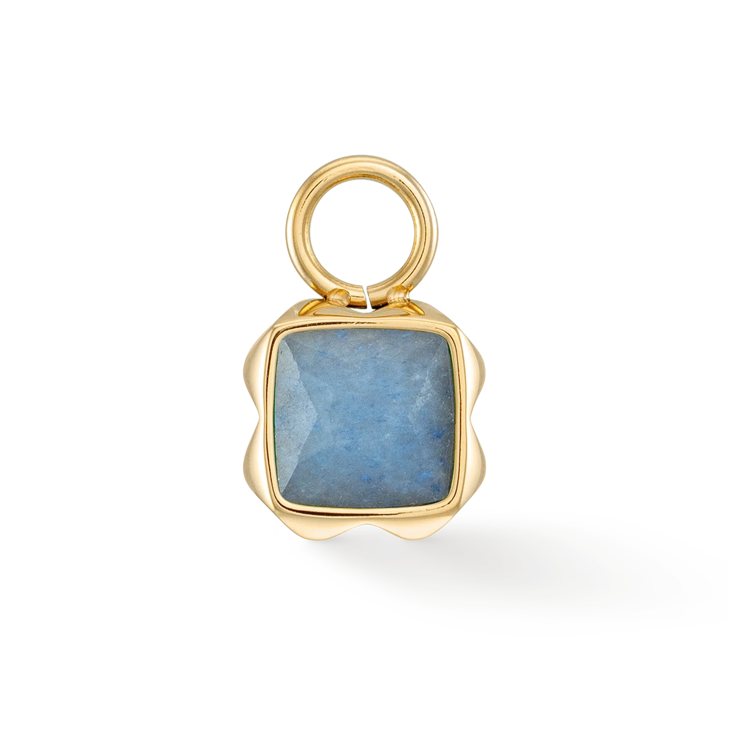 Birthstone March Charm Blue Aventurine Gold - Image 2