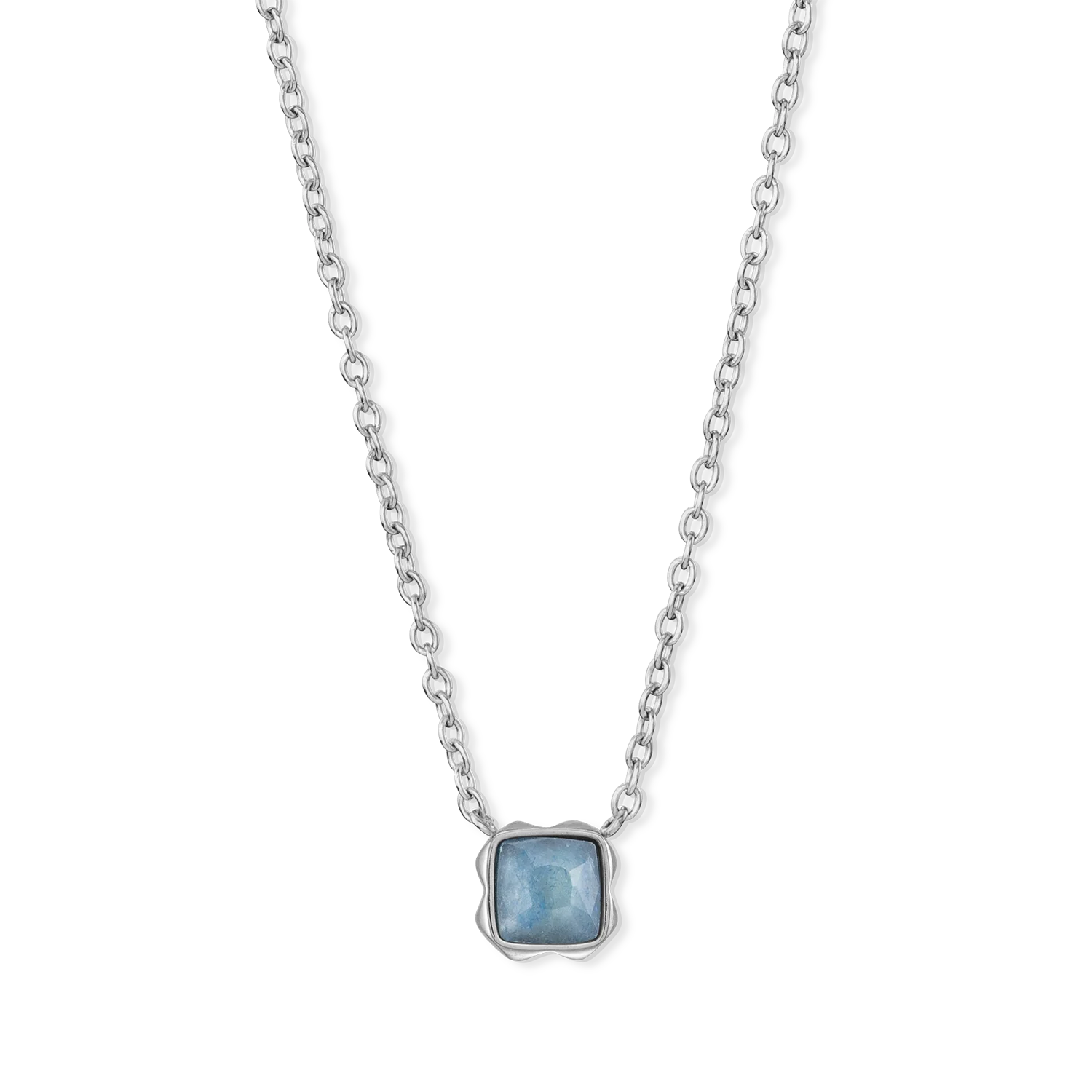 Birthstone March Necklace Blue Aventurine Silver - Image 2