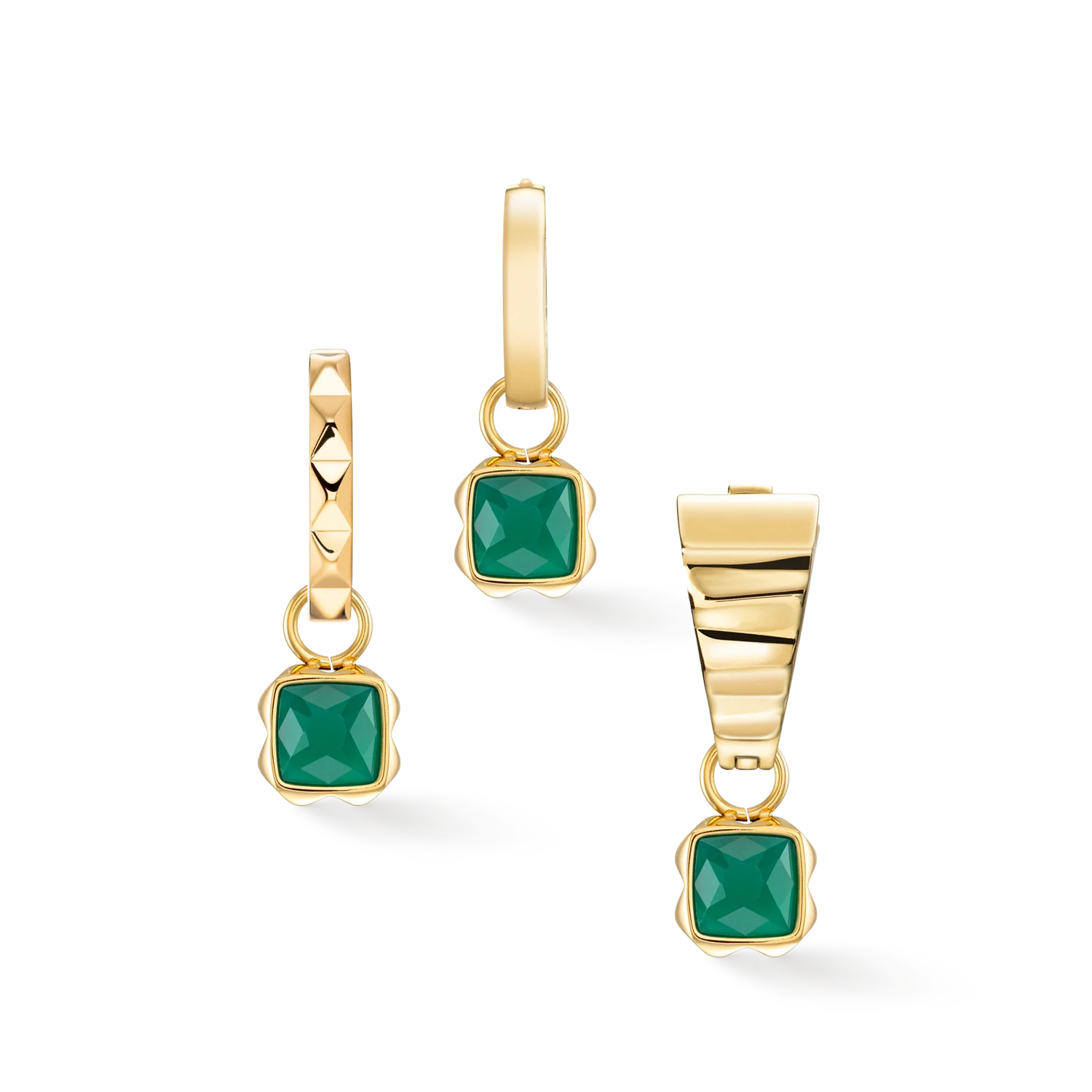 Birthstone May Charm Green Agate Gold - Image 3