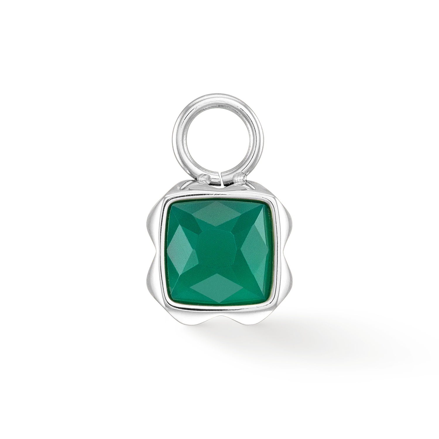 Birthstone May Charm Green Agate Silver - Image 2