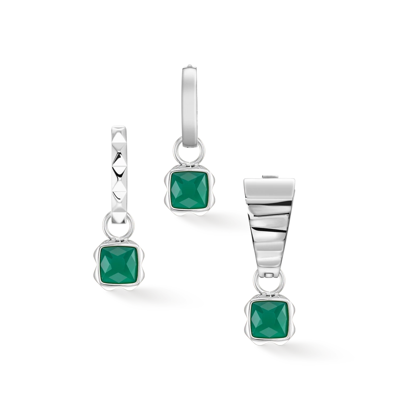 Birthstone May Charm Green Agate Silver - Image 3