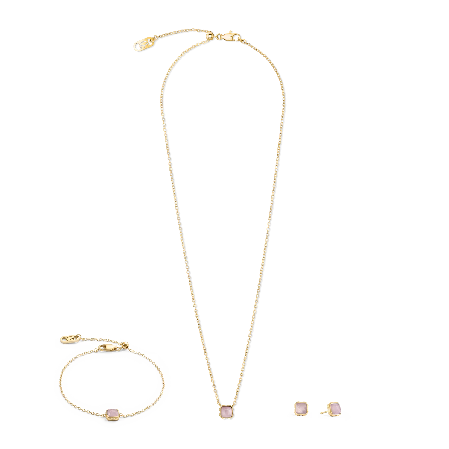 Birthstone October Bracelet Rose Quartz Gold - Image 3