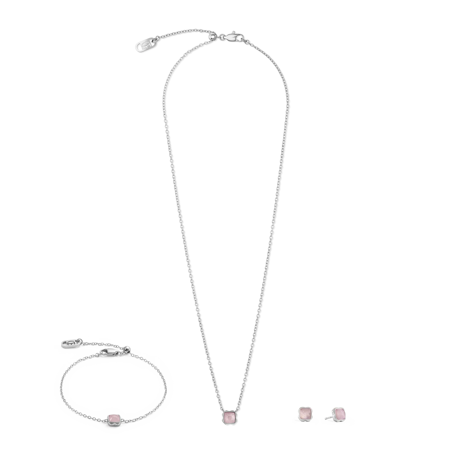 Birthstone October Bracelet Rose Quartz Silver - Image 3