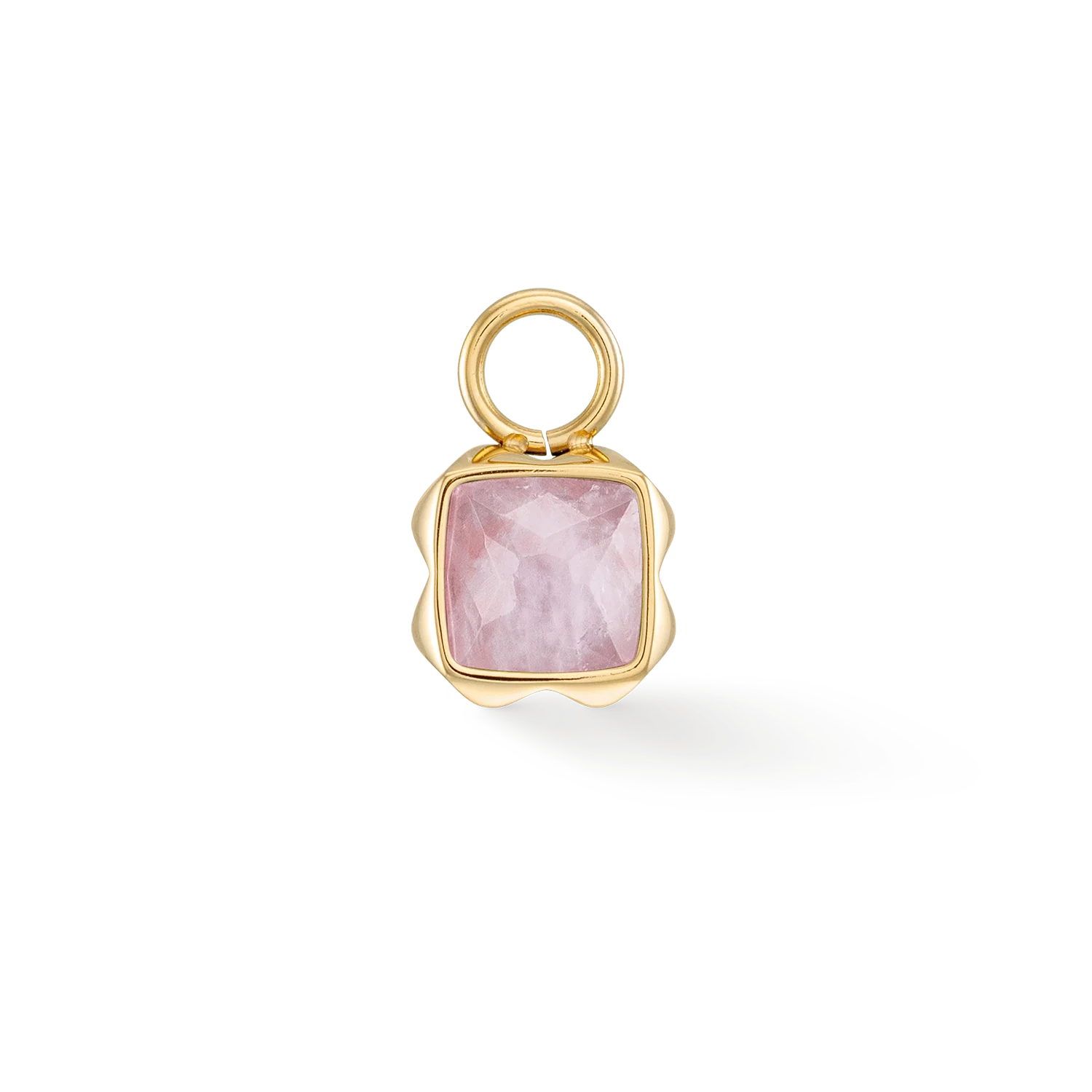 Birthstone October Charm Rose Quartz Gold