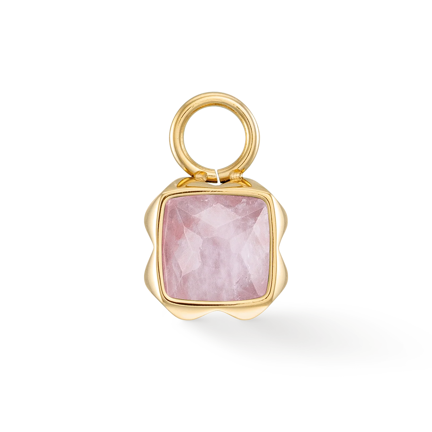 Birthstone October Charm Rose Quartz Gold - Image 2