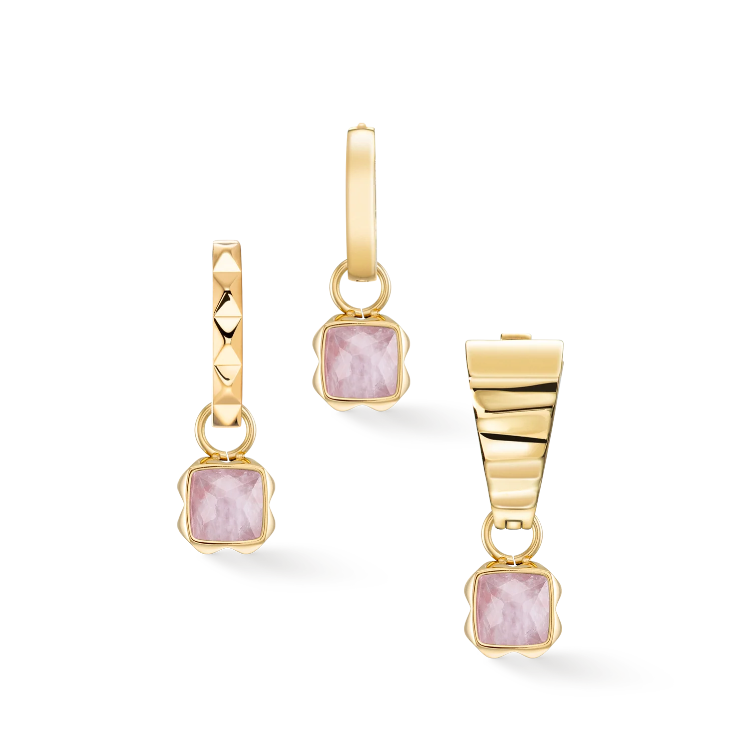 Birthstone October Charm Rose Quartz Gold - Image 3