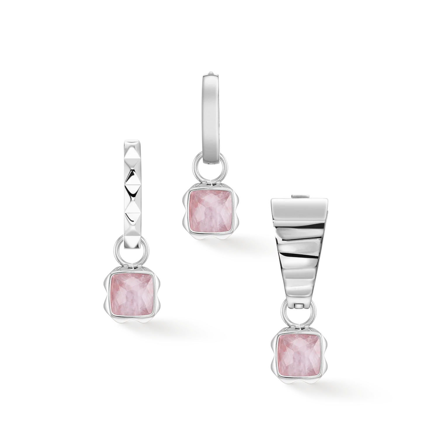 Birthstone October Charm Rose Quartz Silver - Image 3